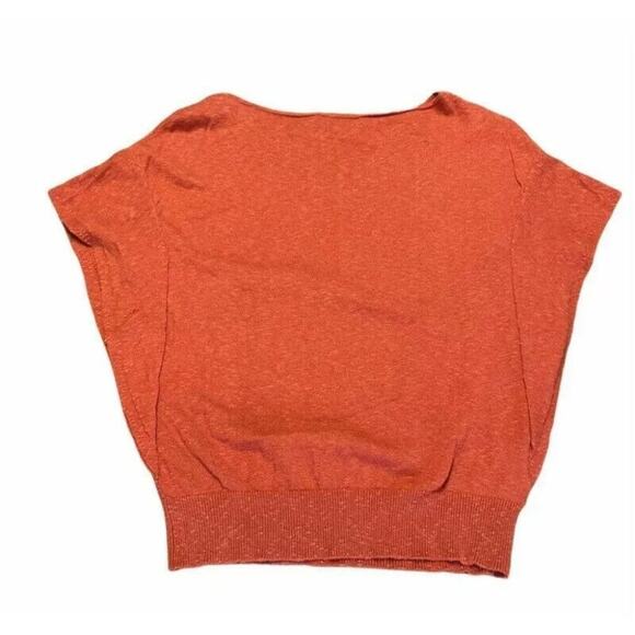 Jones Wear embellishments knit blouse Orange red sz medium short sleeve - Picture 7 of 9